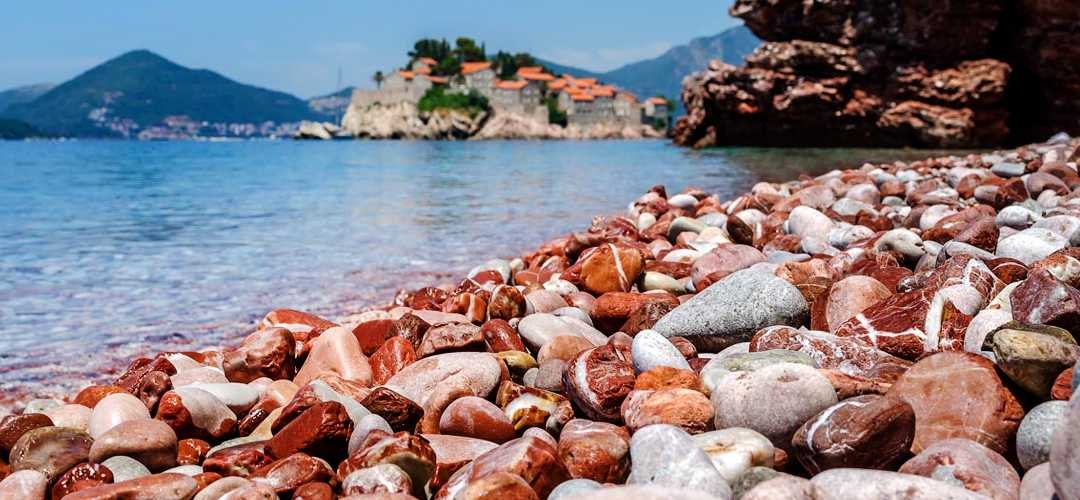 Pebble beach in Montenegro