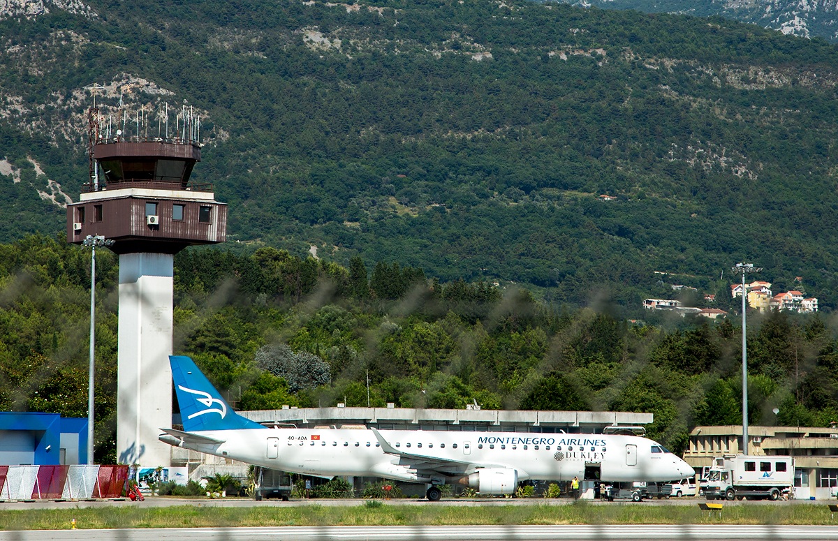 Airport in Tivat in Montenegro