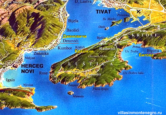 Где находится поселок Дженовичи в Черногории?