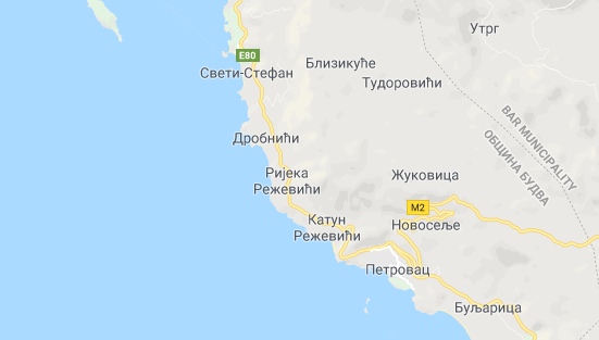 Rezevici on the map of Montenegro